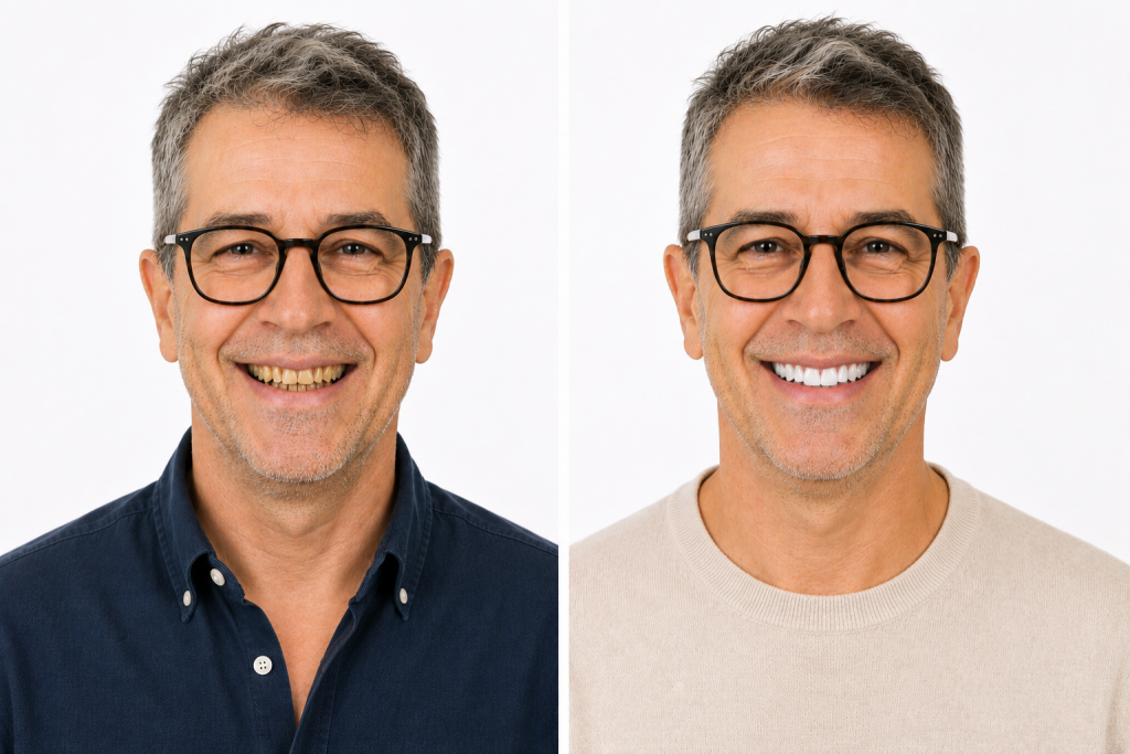 Implant dentaire avant après : découvrez les résultats avant, pendant et après le traitement 8 Résultat obtenu après des soins réalisés chez un dentiste à Budapest