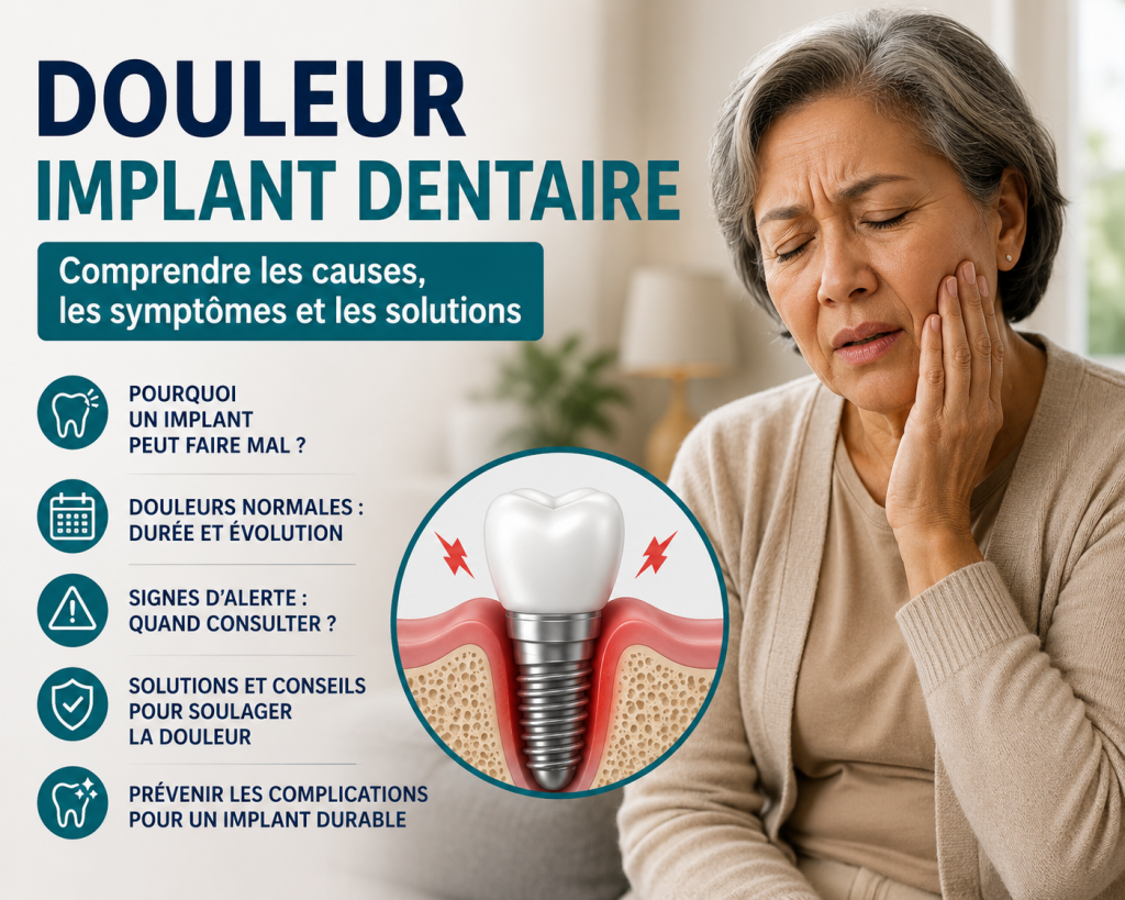 Senior souffrant d'une douleur liée à un implant dentaire