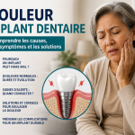 Senior souffrant d'une douleur liée à un implant dentaire