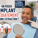 Implant posé immédiatement après une extraction dentaire