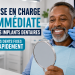 Patient après une mise en charge immédiate des implants dentaires