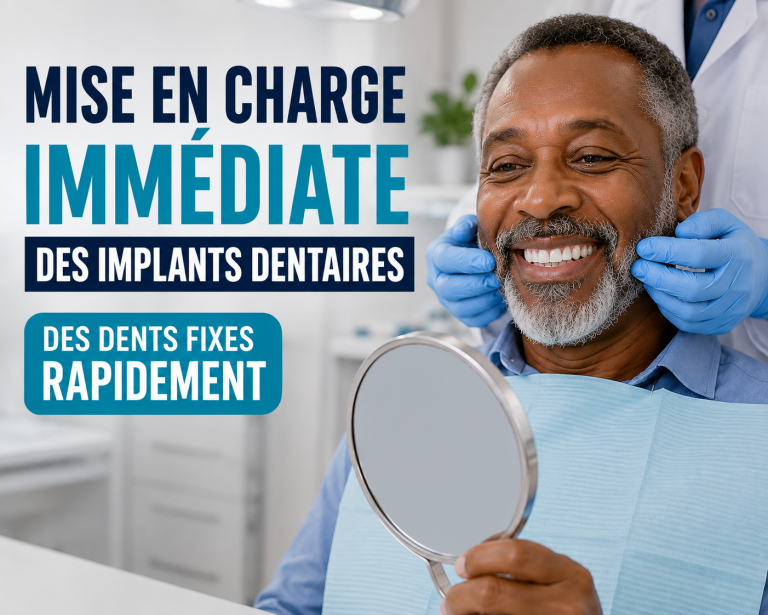 Patient après une mise en charge immédiate des implants dentaires