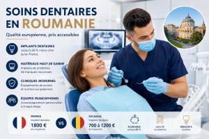 Patiente recevant des soins dans une clinique dentaire moderne en Roumanie avec comparaison des coûts dentaires.