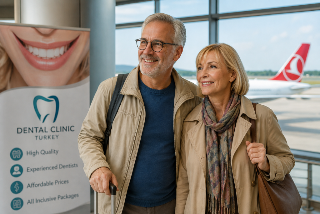 Couple de patients se rendant en Turquie pour des soins dentaires