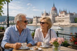Implant dentaire en Hongrie : couple de seniors à Budapest