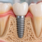 Ostéointégration d’un implant dentaire au contact de l’os