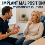 Patient en consultation pour un implant dentaire mal positionné