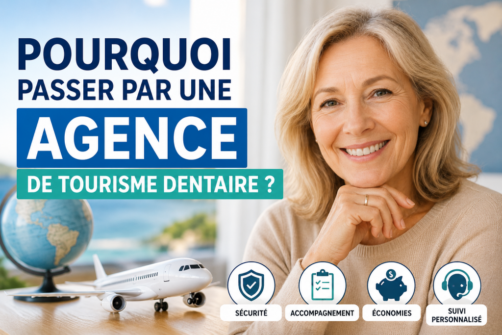 Femme senior accompagnée dans un projet de tourisme dentaire à l'étranger
