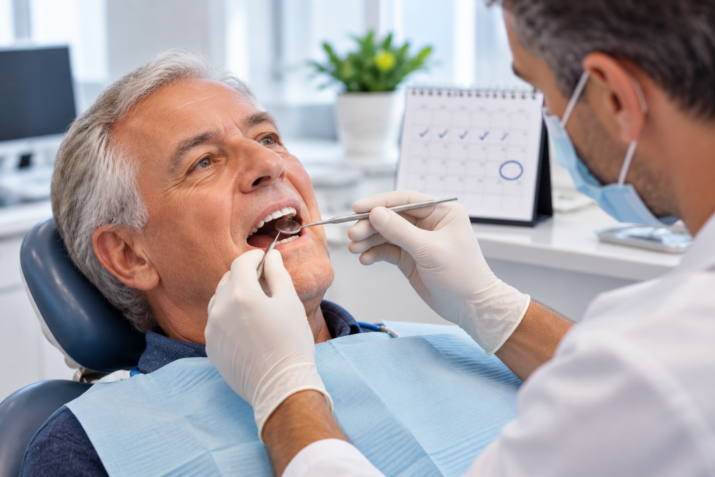 Contrôle de l’ostéointégration d’un implant dentaire chez un patient senior