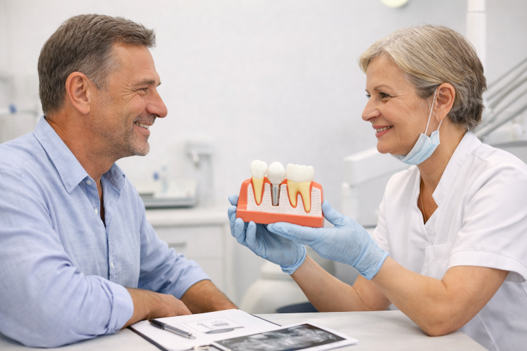 dentiste hongrie consultation patient francais modele implant dentaire