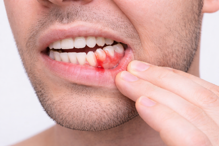 gencive qui saigne chez un homme inflammation gingivale légère
