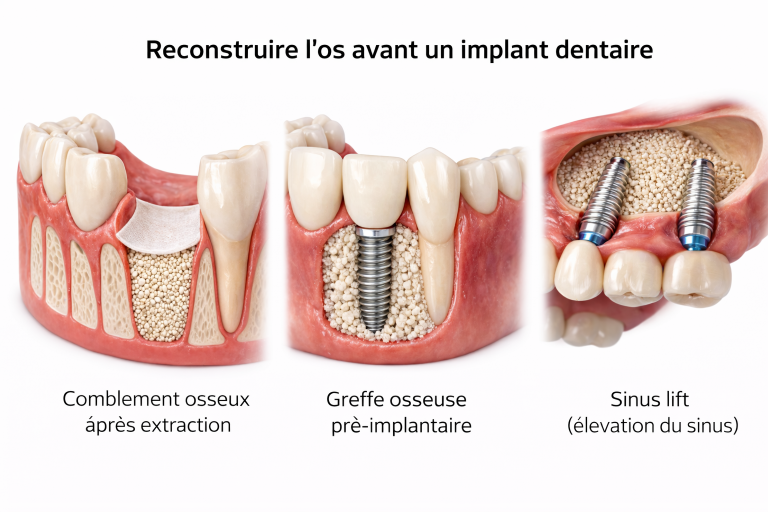 techniques de reconstruction osseuse avant implant dentaire comblement osseux greffe osseuse et sinus lift
