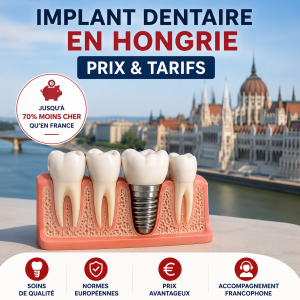 Implant dentaire en Hongrie avec vue de Budapest illustrant les prix compétitifs des soins dentaires.