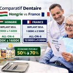 comparatif prix implant dentaire hongrie france femme senior lunettes clinique dentaire