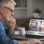 senior qui recherche les risques du tourisme dentaire en Hongrie sur internet implants dentaires