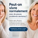 Femme avec de graves problèmes dentaires