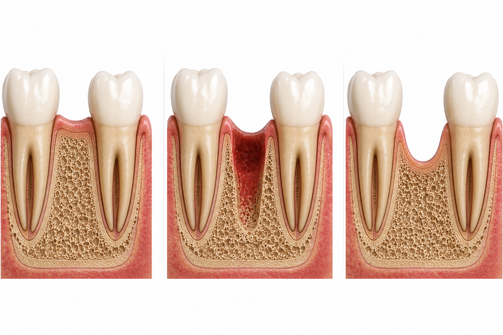 Évolution du volume osseux après l'extraction d'une dent avant un implant dentaire