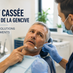 Patient consultant pour une dent cassée au ras de la gencive